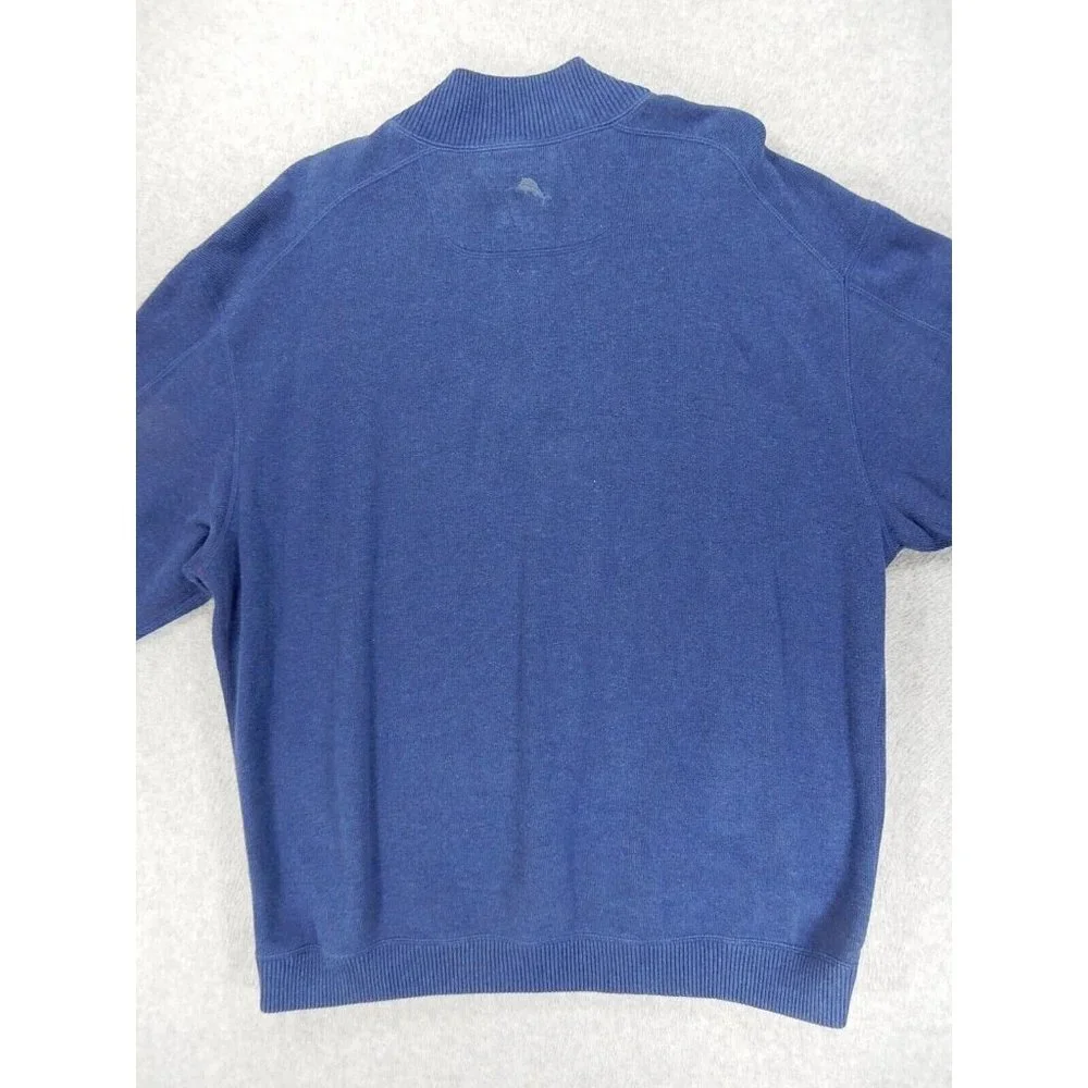 Tommy Bahama 1/4 Zip MARLIN Reversible Pullover Sweater‎ (Men's XL) Blue